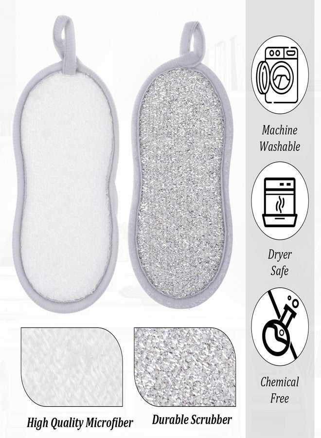 mekueeex 30 Pack Multi Purpose Scrub Sponges Non Scratch Microfiber Sponge Cleaning Dish Scrubber Reusable Dish Sponges for Washing Dishes Along with Heavy Duty Scouring Power - Image 3